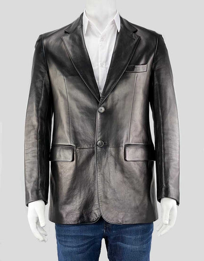 GUCCI Black Leather Blazer