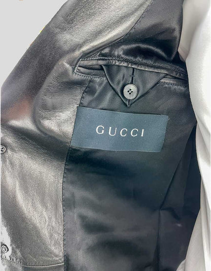 GUCCI Black Leather Blazer - 50 IT | 40 US