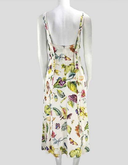 Beth Stern's AdaM/Lippes Floral Print Sleeveless Crepe Midi Dress 4 US