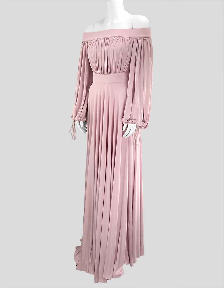 ALEXANDER MCQUEEN Pink Off-the-Shoulder Floor Length Dress - 4 US