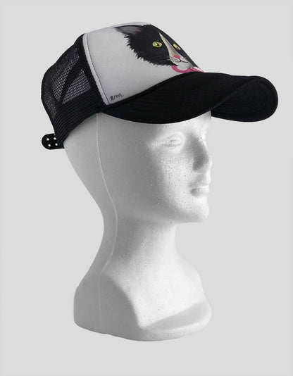 Beth Stern's Hamptons Painted Unisex One Of A Kind Hat With Cat Motif