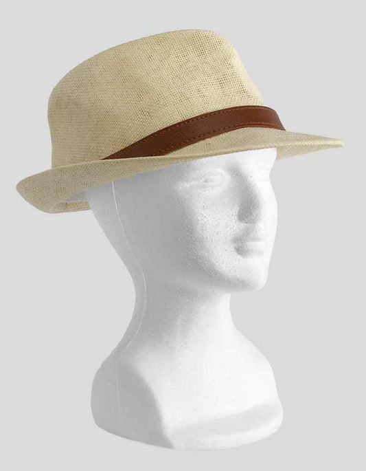 Brian Balthazar's Panama Style Fedora Straw Sun Hat Size Large