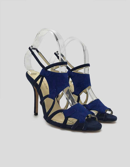 Sarah Flint Clara Blue Suede Slingback Sandals 37.5 IT