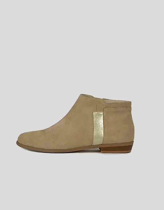 M Moustache Emmanuelle Flat Ankle Bootie In Tan Suede - 36 IT | 6 US