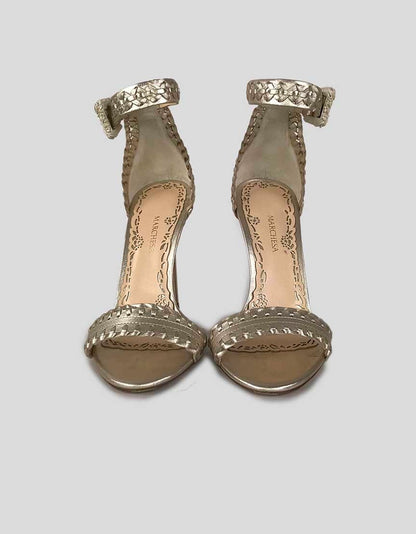 MARCHESA Sierra Gold Tone Sandals - 37 IT | 7 US