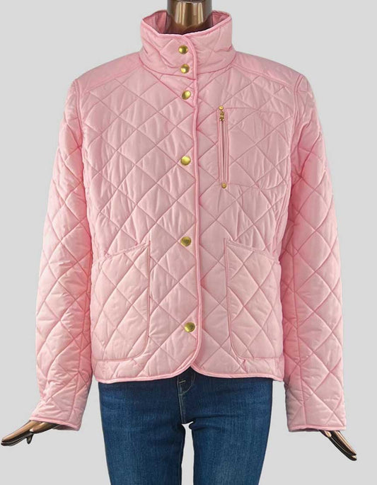 Lauren Ralph Lauren Pink Quilted Barn Jacket - X-Large