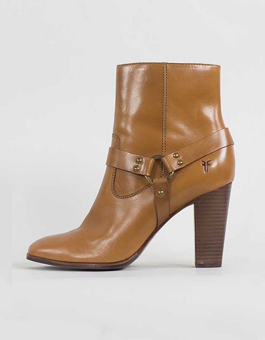 FRYE Laurie Harness Short Tan Ankle Boot - 9.5 US