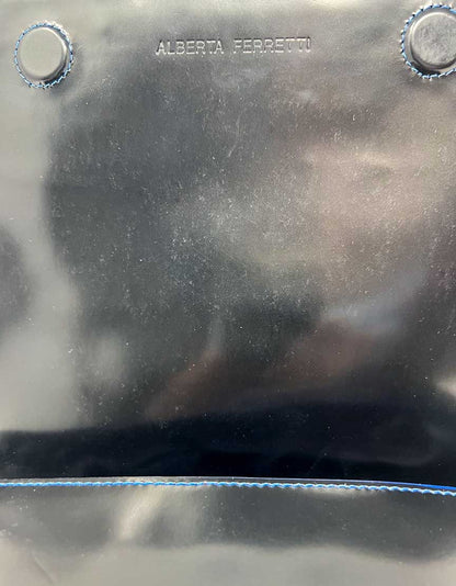 ALBERTA FERRETTI black patent leather front flap shoulder bag