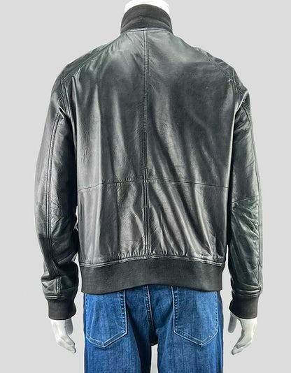 Ted Baker London black leather bomber jacket - 5 UK | Large US