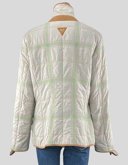 Escada Quilted Plaid Print Jacket - XL | 14 US