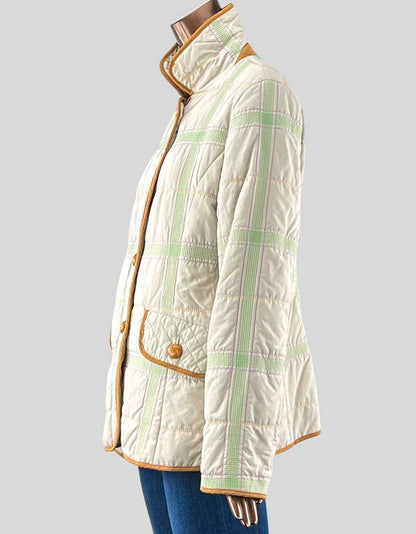 Escada Quilted Plaid Print Jacket - XL | 14 US
