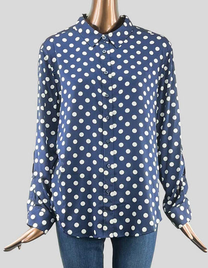 Ann Taylor Polka Dot Blouse - X-Large