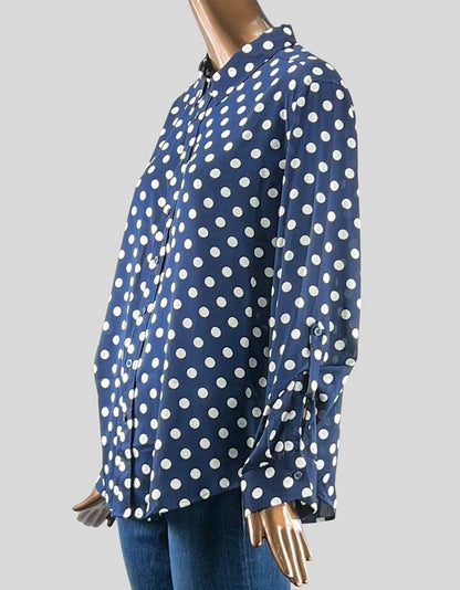 Ann Taylor Polka Dot Blouse - X-Large