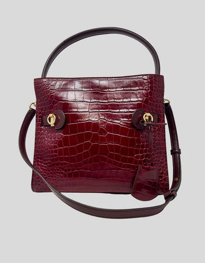 TORY BURCH Lee Radziwill Embossed Small Double Bag LuxAnthropy