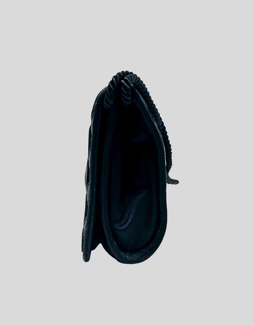 Bottega Veneta black evening bag in velvet and satin weave