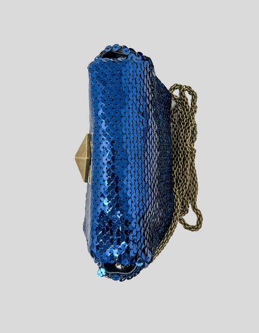 SONIA RYKIEL Blue Sequin Shoulder Bag