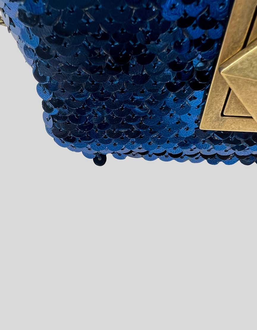 SONIA RYKIEL Blue Sequin Shoulder Bag