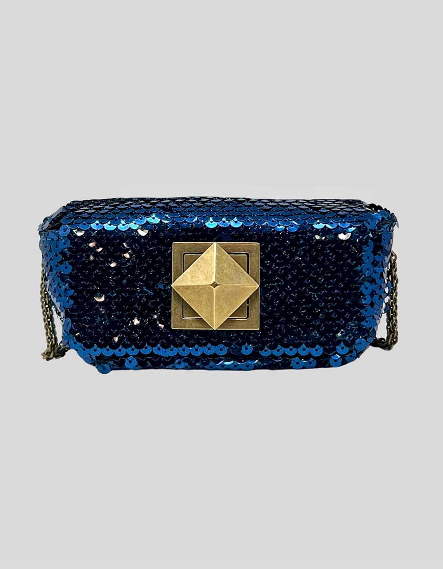 SONIA RYKIEL Blue Sequin Shoulder Bag