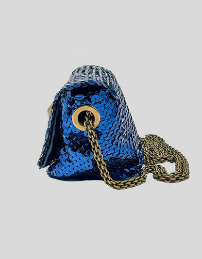 SONIA RYKIEL Blue Sequin Shoulder Bag