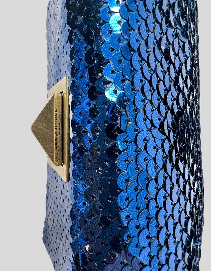 SONIA RYKIEL Blue Sequin Shoulder Bag