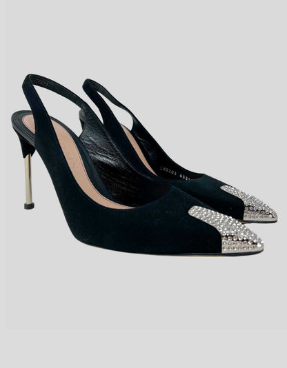 ALEXANDER MCQUEEN Swarovski Crystal Slingbacks - 9 US | 39 IT