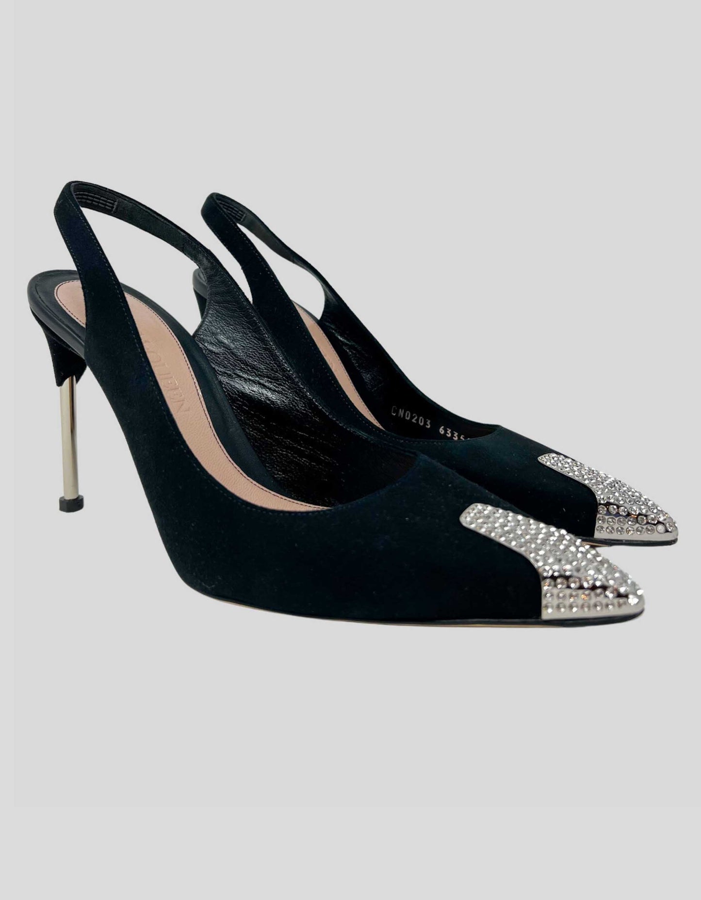 ALEXANDER MCQUEEN Swarovski Crystal Slingback Pump Heels - 9 US | 39 IT