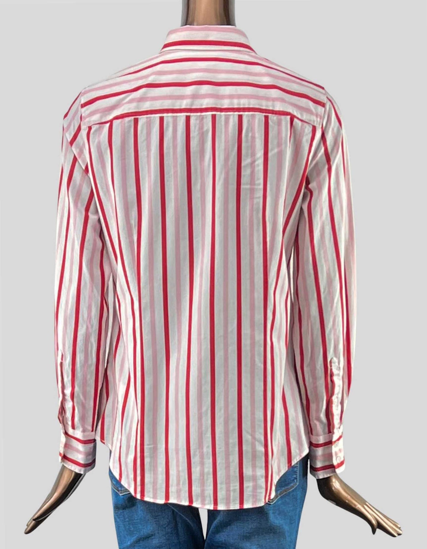 J. Crew Factory Relaxed-fit Washed Cotton Poplin Shirt in Pink Stripe - Small