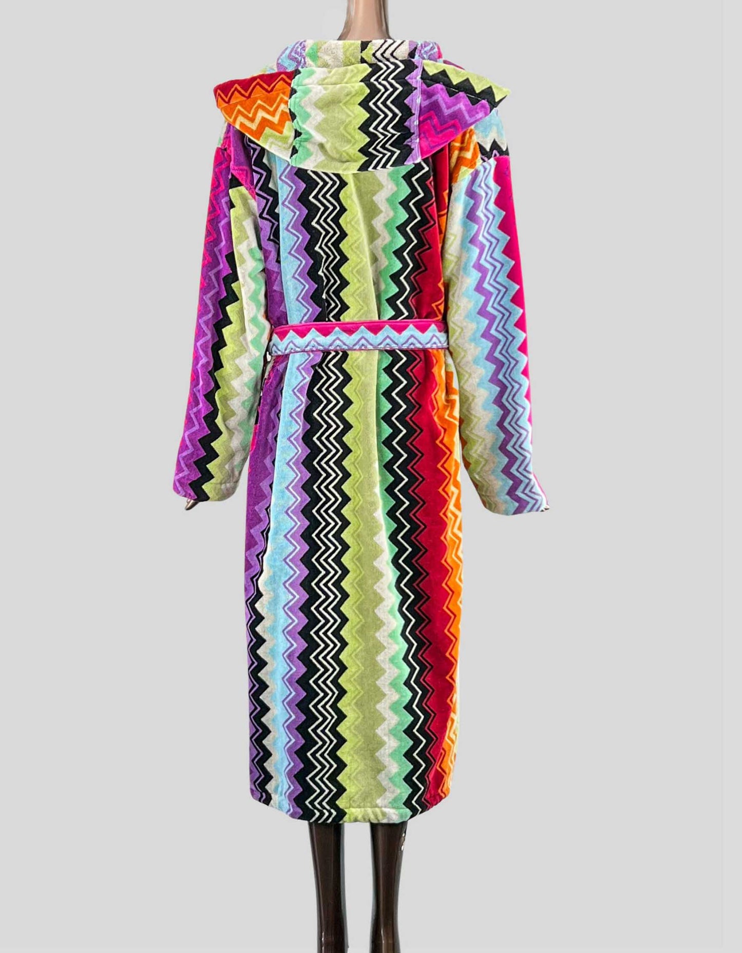 Missoni Home Giacomo belted hooded bathrobe - Medium