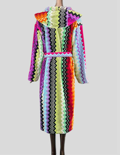Missoni Home Giacomo belted hooded bathrobe - Medium