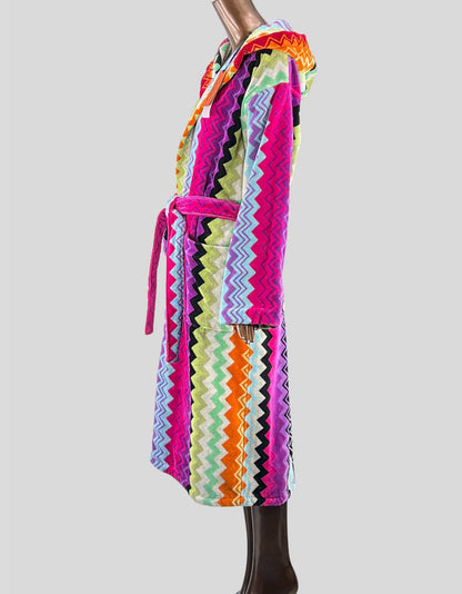 Missoni Home Giacomo belted hooded bathrobe - Medium