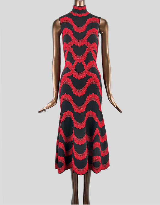 ALEXANDER McQUEEN sleeveless Jacquard Victorian Sheath Dress - Medium