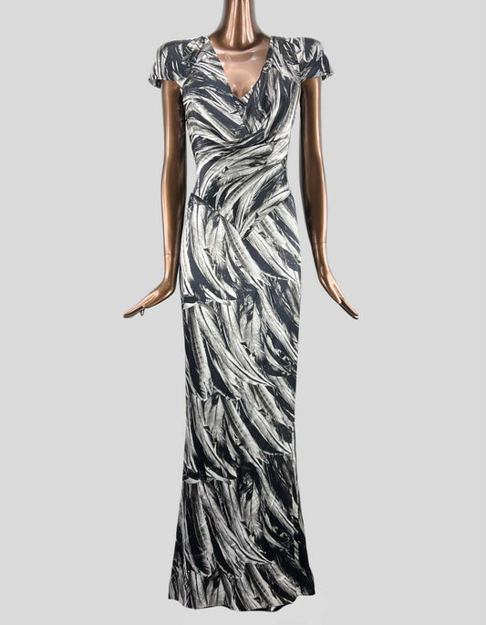 Alexander McQueen Feather Gown Spring 2008 la Dame Blue collection Tribute to Issabella Blow - 40 IT | 4 US