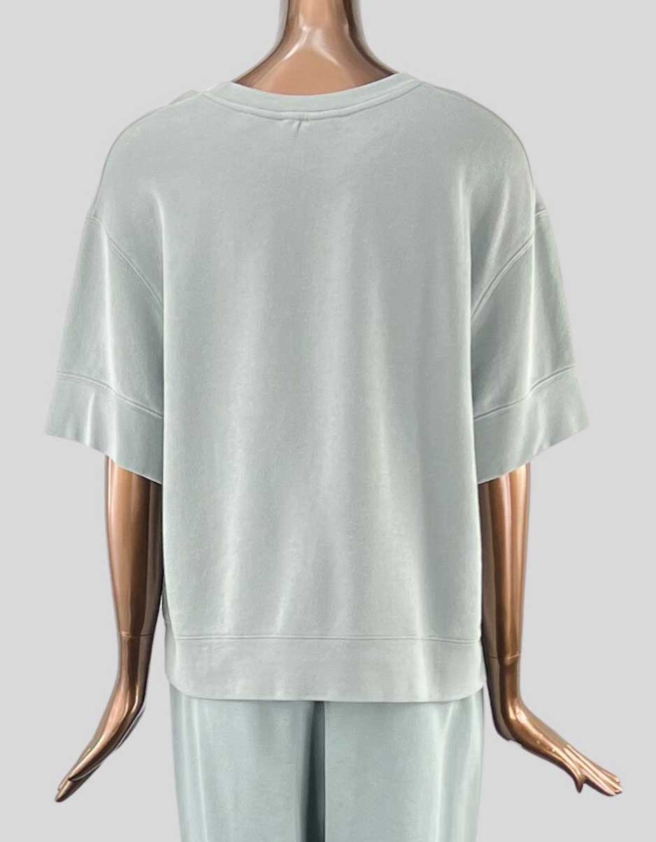 VINCE cropped French cotton-terry top - Medium