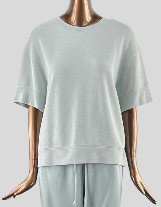 VINCE cropped French cotton-terry top - Medium