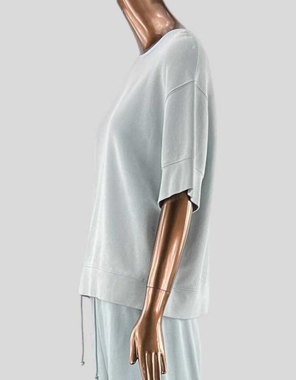 VINCE cropped French cotton-terry top - Medium