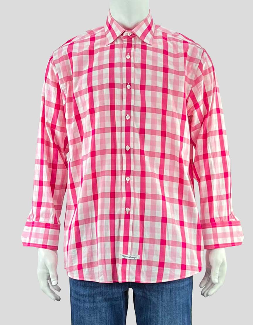 English Laundry pink plaid button down shirt - 16 1/2  32/33