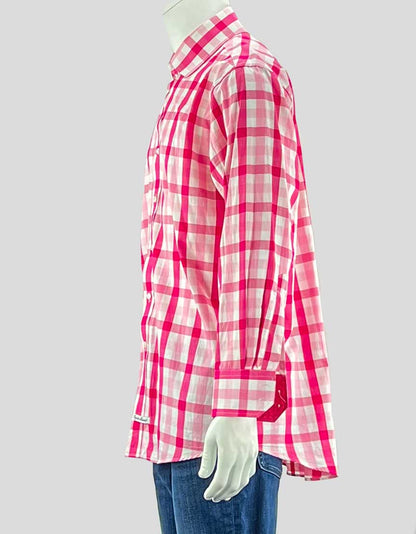 English Laundry pink plaid button down shirt - 16 1/2  32/33