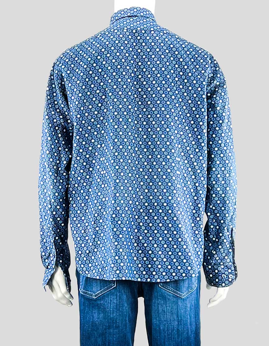 SAND JEANS blue linen long sleeve button down shirt - 17/43