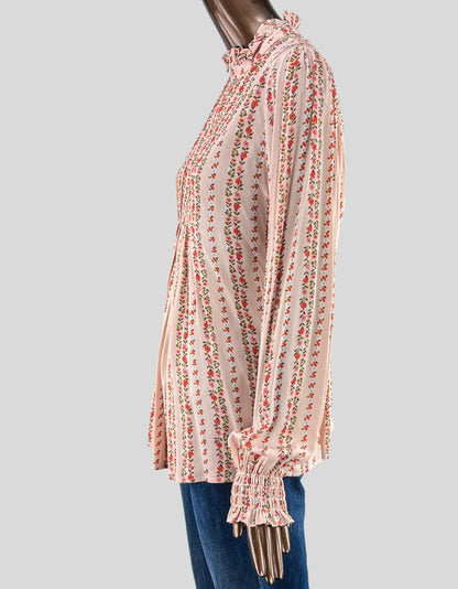 SEE BY CHLOÉ Printed Mock Neck Blouse - L | 8US, 40FR