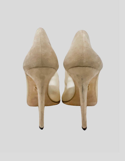 TAMARA MELLON Cream Mesh Cutout Heels - 41 IT | 11 US