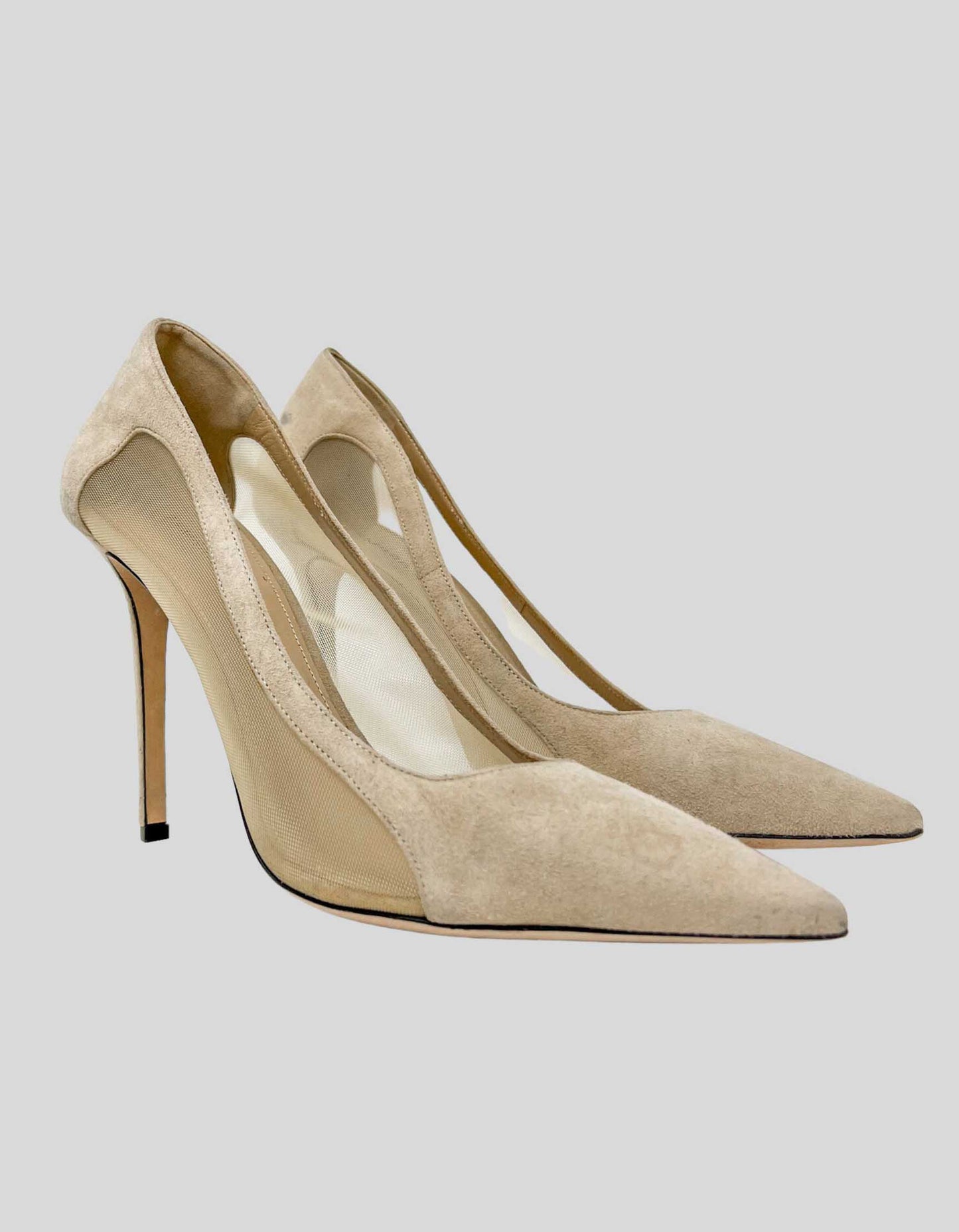 TAMARA MELLON Cream Mesh Cutout Heels - 41 IT | 11 US