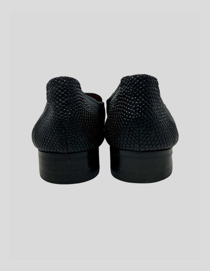THE ROW Black Lizard Animal Print Loafers - 39 IT | 9 US