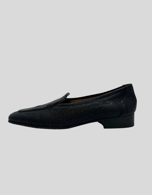 THE ROW Black Lizard Animal Print Loafers - 39 IT | 9 US