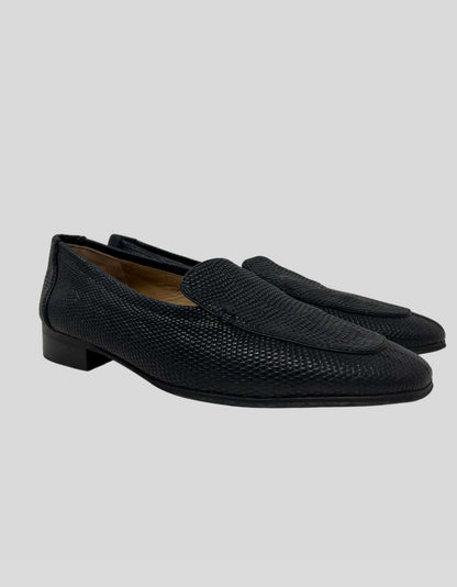 THE ROW Black Lizard Animal Print Loafers - 39 IT | 9 US