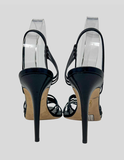 TAMARA MELLON black strappy heel cage sandal - 41.5 IT | 11.5 US