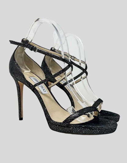 JIMMY CHOO suede platform sandals with stiletto heel - 41 IT | 11 US