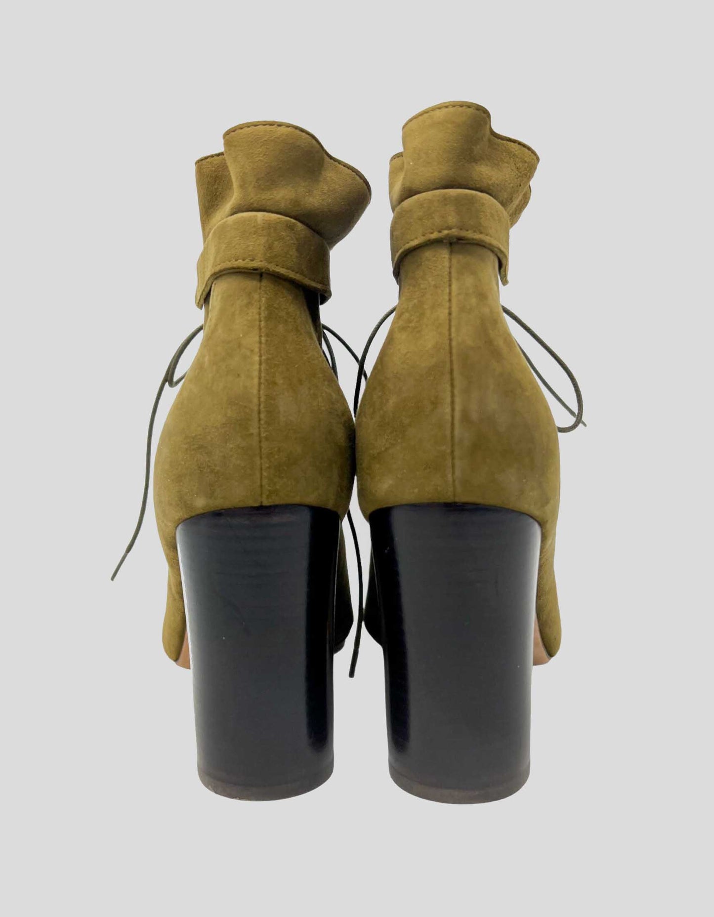 DEREK LAM Peep-toe Suede Lace-Up Booties - 41 IT | 11 US