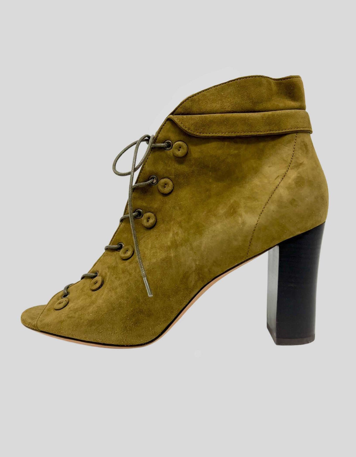 DEREK LAM Peep-toe Suede Lace-Up Booties - 41 IT | 11 US