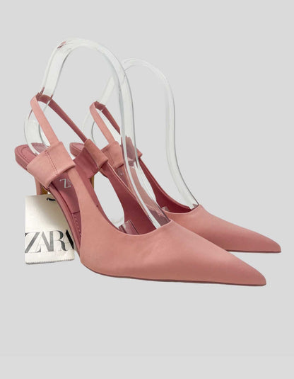 ZARA pink slingback pointed-toe heels - 38 IT | 8 US