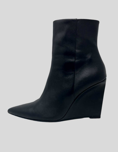 ZARA Leather Wedge Ankle Boots - 37 IT | 7 US